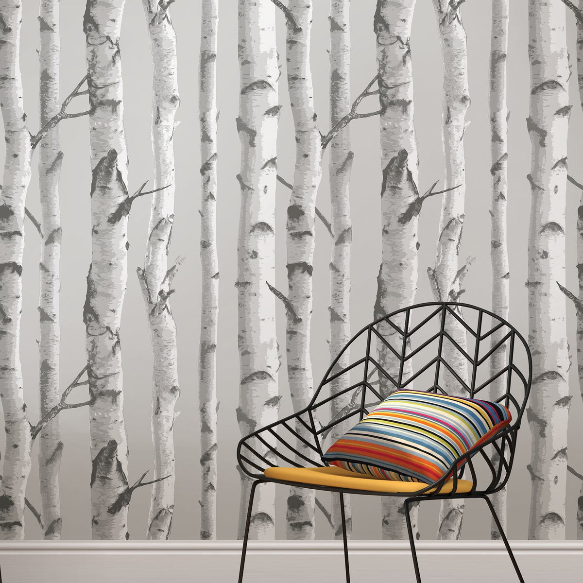 Mountain Birch Grey Peel & Stick Wallpaper