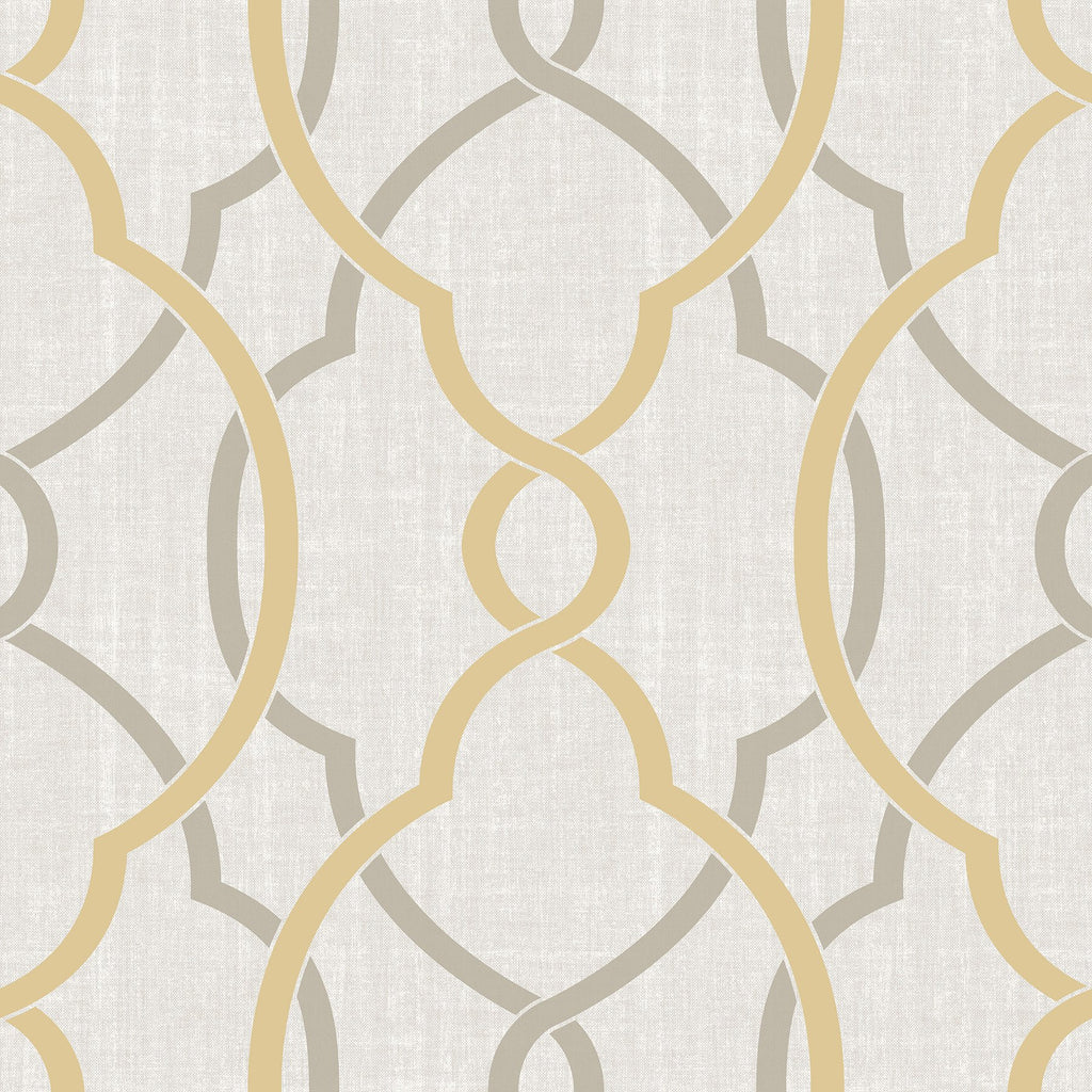 Sausalito Taupe/Yellow Peel & Stick Wallpaper