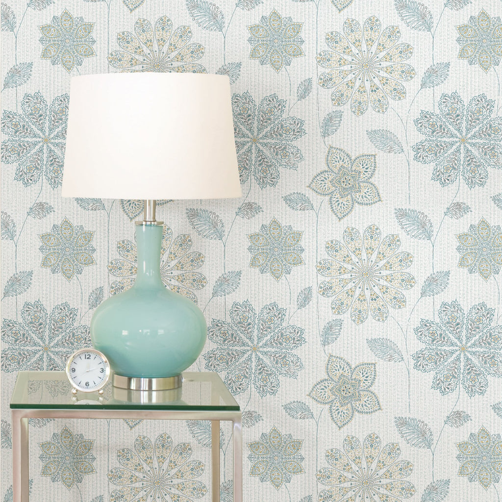 Gypsy Floral Blue/Green Peel & Stick Wallpaper