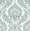 Kensington Damask Blue Peel & Stick Wallpaper