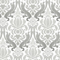 Grey Nouveau Damask Peel & Stick Wallpaper