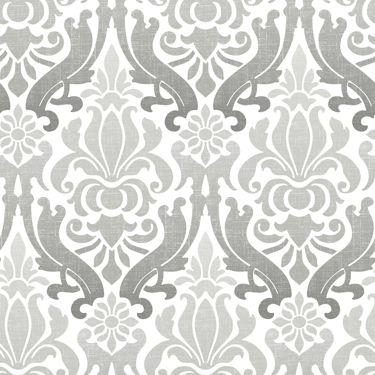 Grey Nouveau Damask Peel & Stick Wallpaper