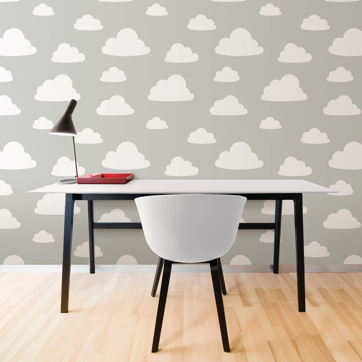Clouds Grey Peel & Stick Wallpaper