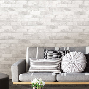 Loft White Brick Peel & Stick Wallpaper