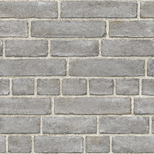 Grey Brick Fa�ade Peel & Stick Wallpaper