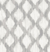 Load image into Gallery viewer, Grey Floating Trellis Peel &amp; Stick Wallpaper