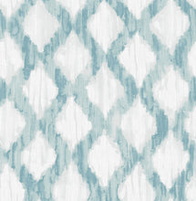 Load image into Gallery viewer, Teal Floating Trellis Peel &amp; Stick Wallpaper