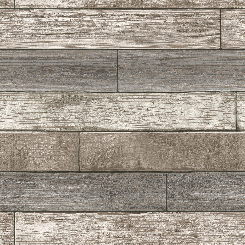 Reclaimed Wood Plank Natural Peel & Stick Wallpaper
