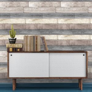 Reclaimed Wood Plank Natural Peel & Stick Wallpaper