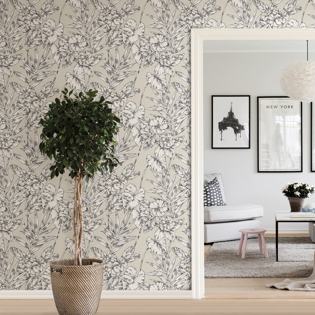 Grey Cayman Peel & Stick Wallpaper