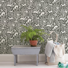 Load image into Gallery viewer, Charcoal Merriment Peel &amp; Stick Wallpaper