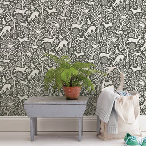 Charcoal Merriment Peel & Stick Wallpaper