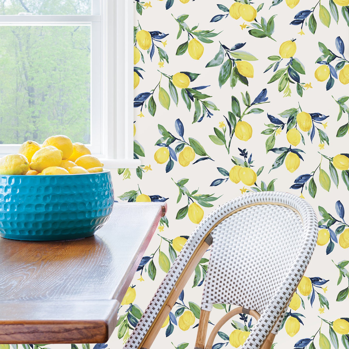 Lemon Drop Yellow Peel & Stick Wallpaper