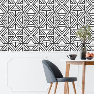 Black Linear Peel & Stick Wallpaper