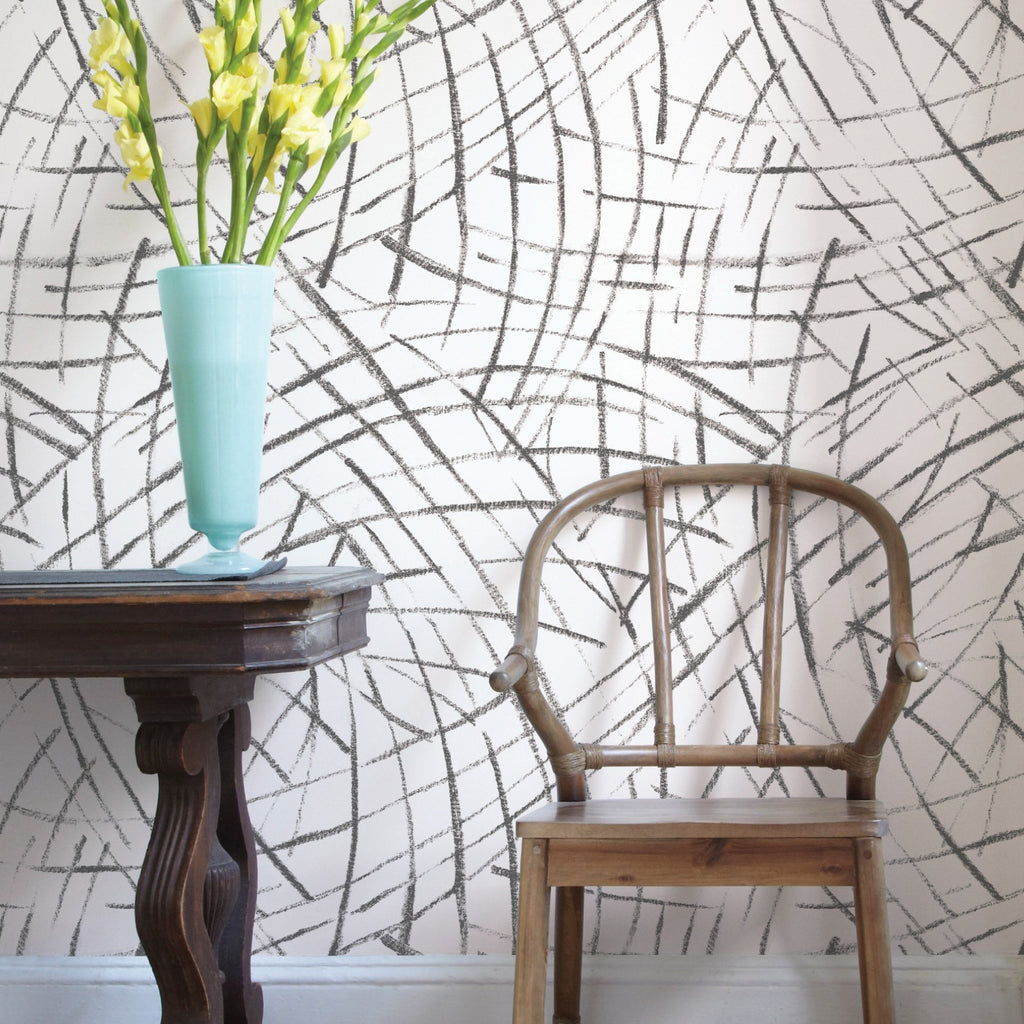 Black Imprint Peel & Stick Wallpaper