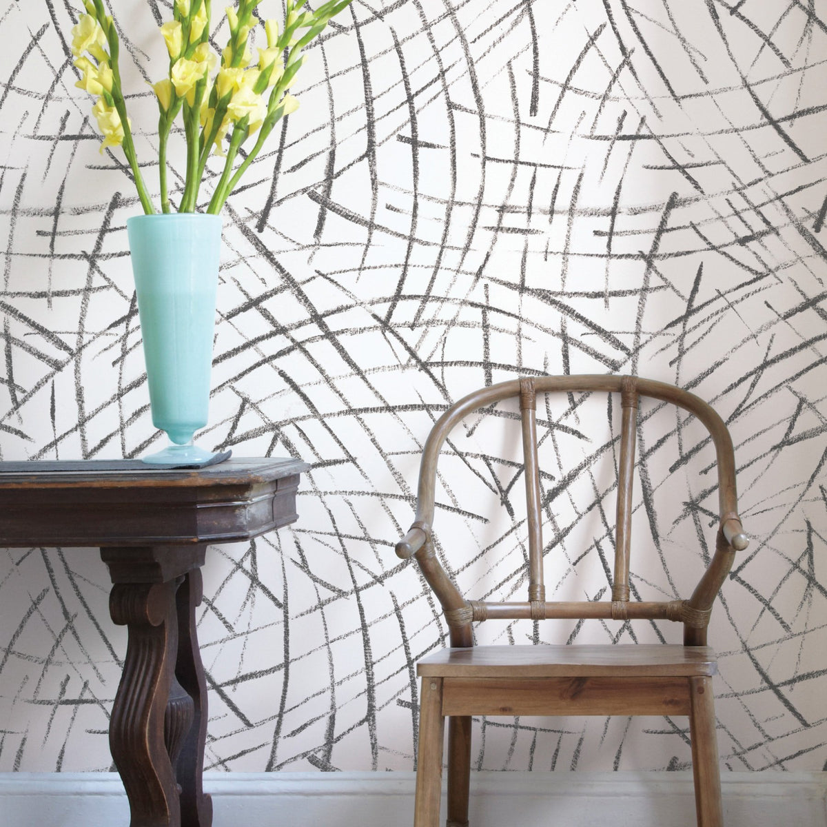 Black Imprint Peel & Stick Wallpaper