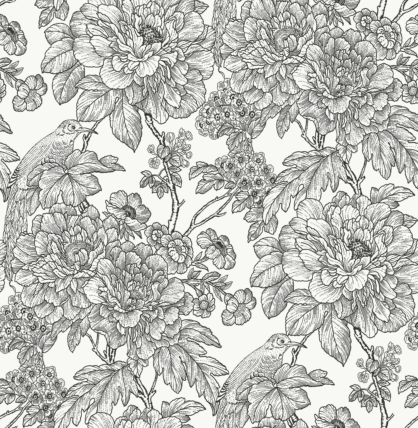 Brewster Summer Love Peel and Stick Wallpaper Gray