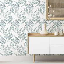 Load image into Gallery viewer, Teal Pomfret Peel &amp; Stick Wallpaper