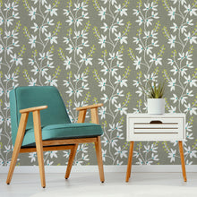 Load image into Gallery viewer, Taupe &amp; Lime Fairfield Peel &amp; Stick Wallpaper