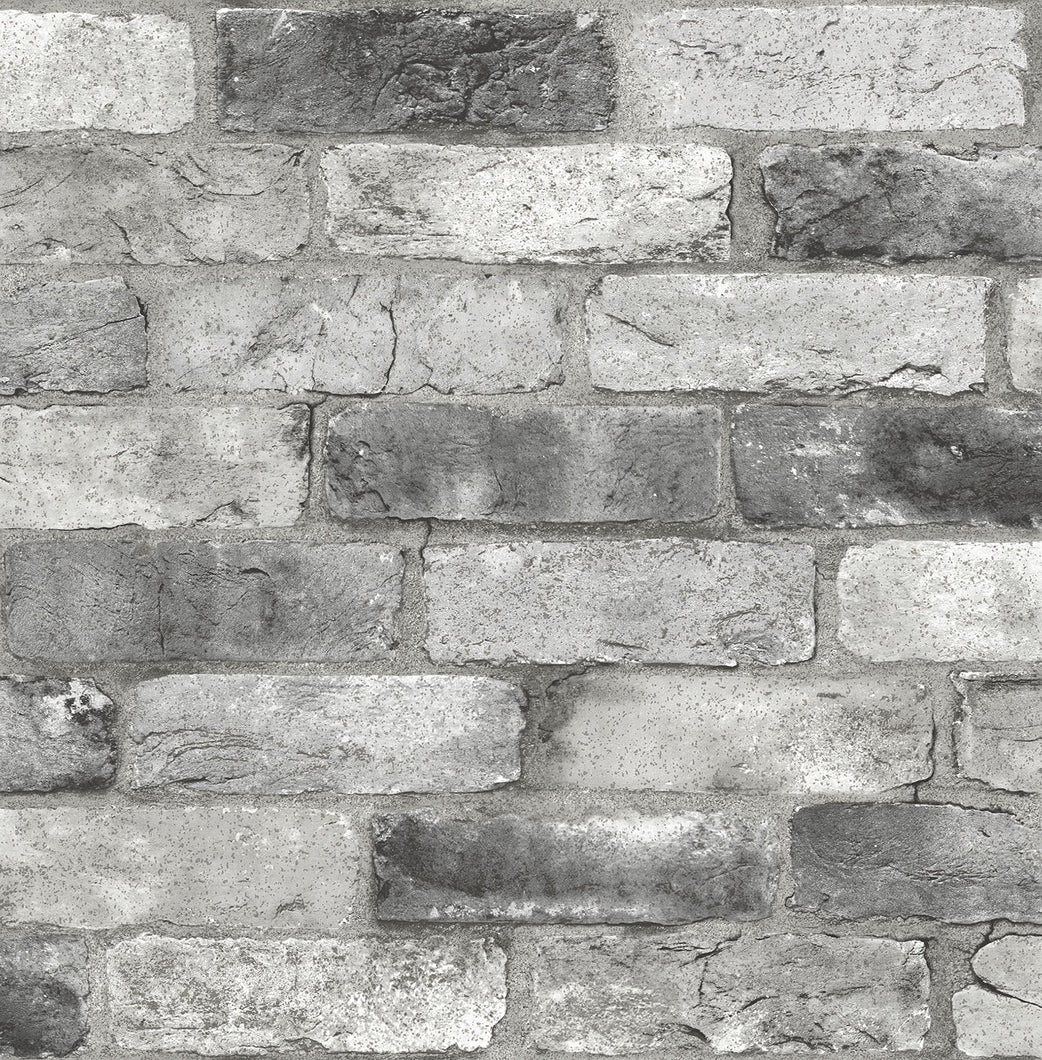 Grey London Brick Peel & Stick Wallpaper