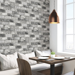 Grey London Brick Peel & Stick Wallpaper