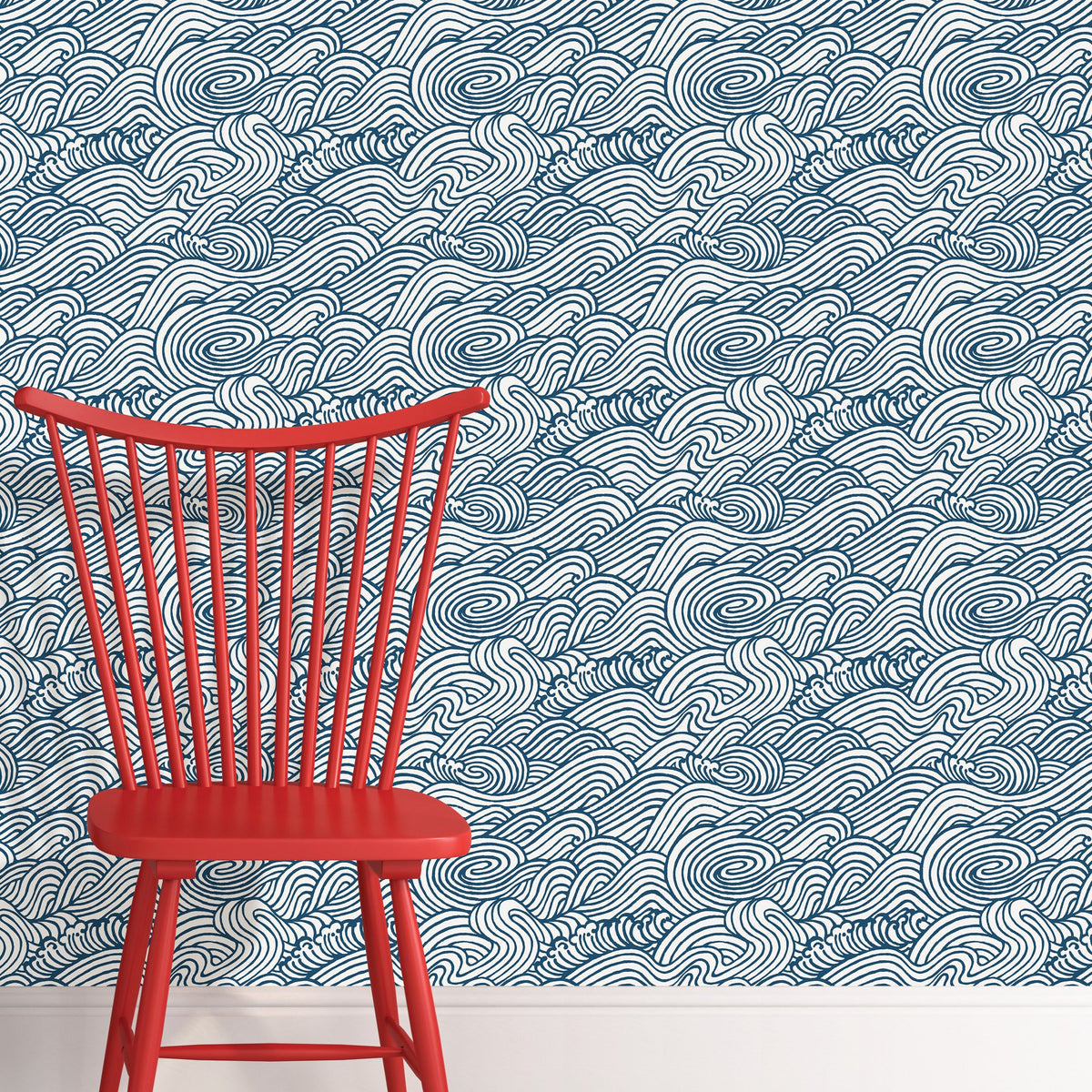 Navy Saybrook Peel & Stick Wallpaper