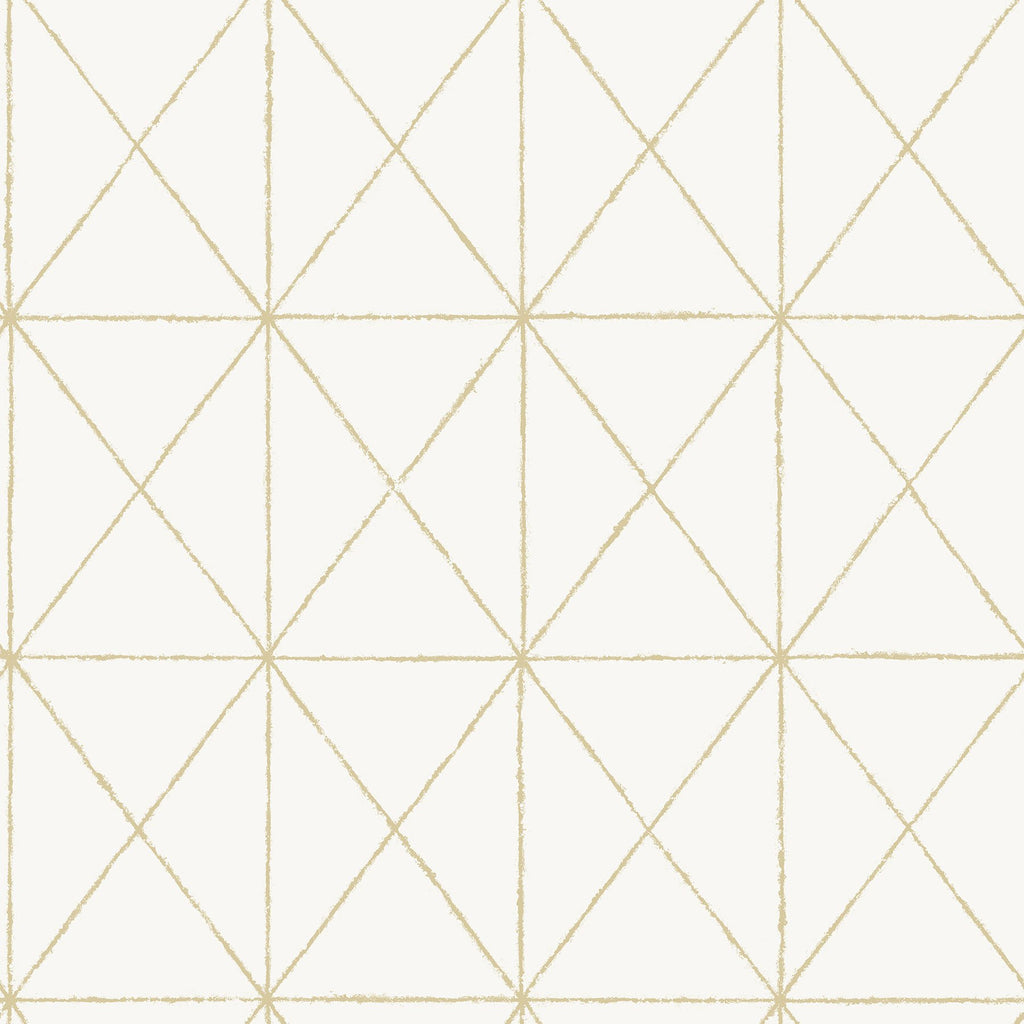 White & Gold Get In Line Peel & Stick Wallpaper
