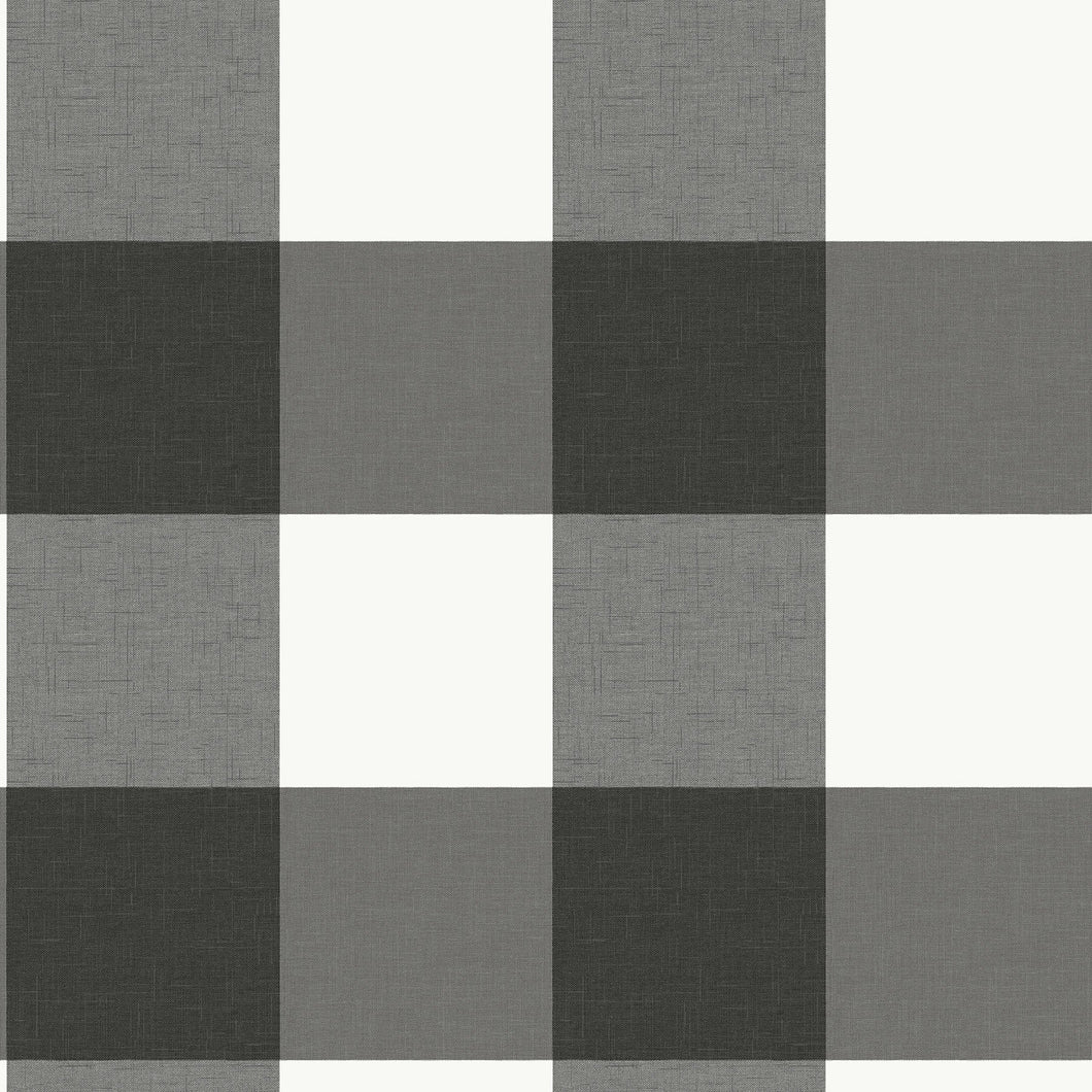 Charcoal Farmhouse Plaid Peel & Stick Wallpaper