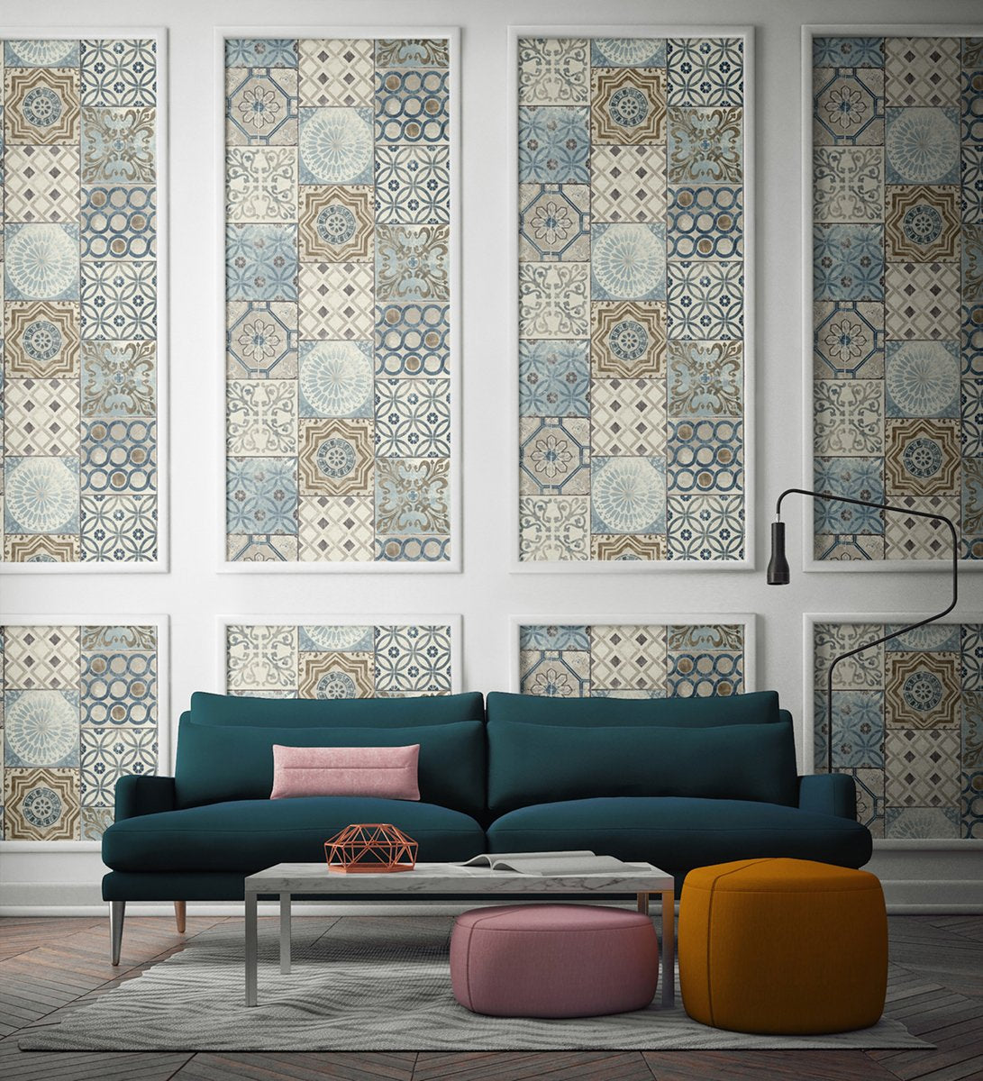 Morocaan Tile - Blue & Copper