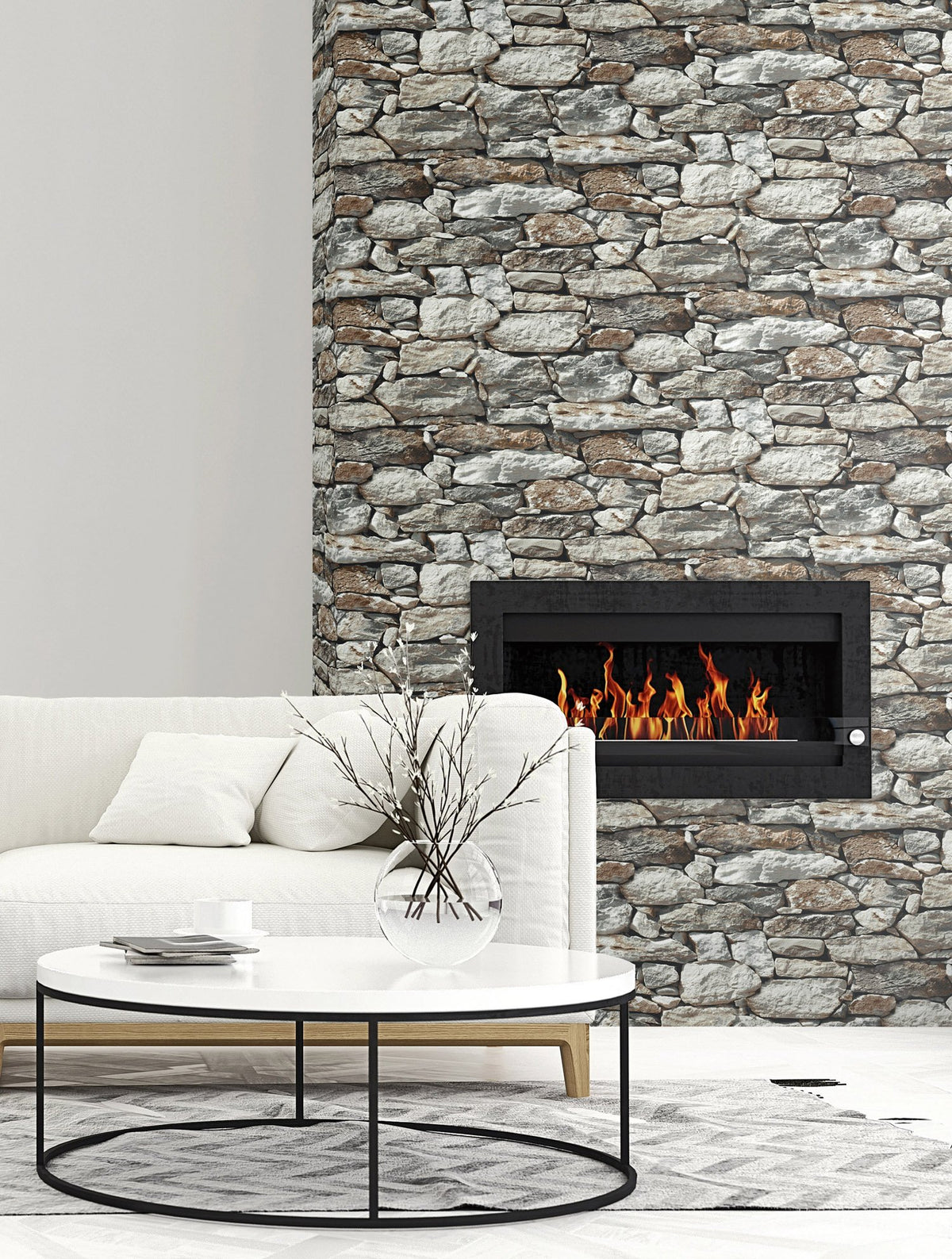 Stone Wall - Brown & Gray