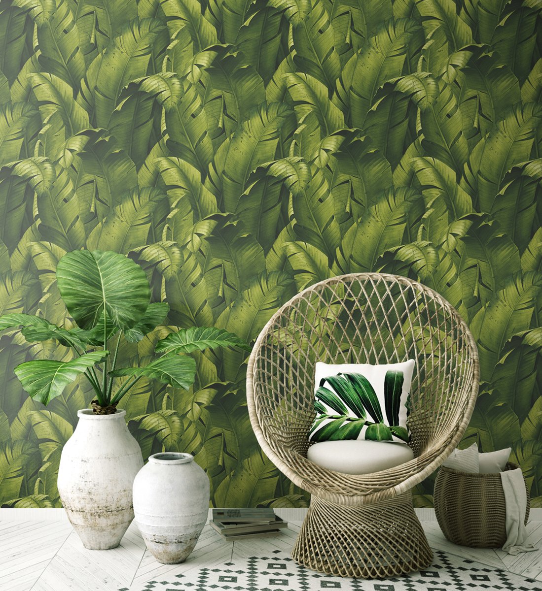 Tropical Banana Leaves - Green