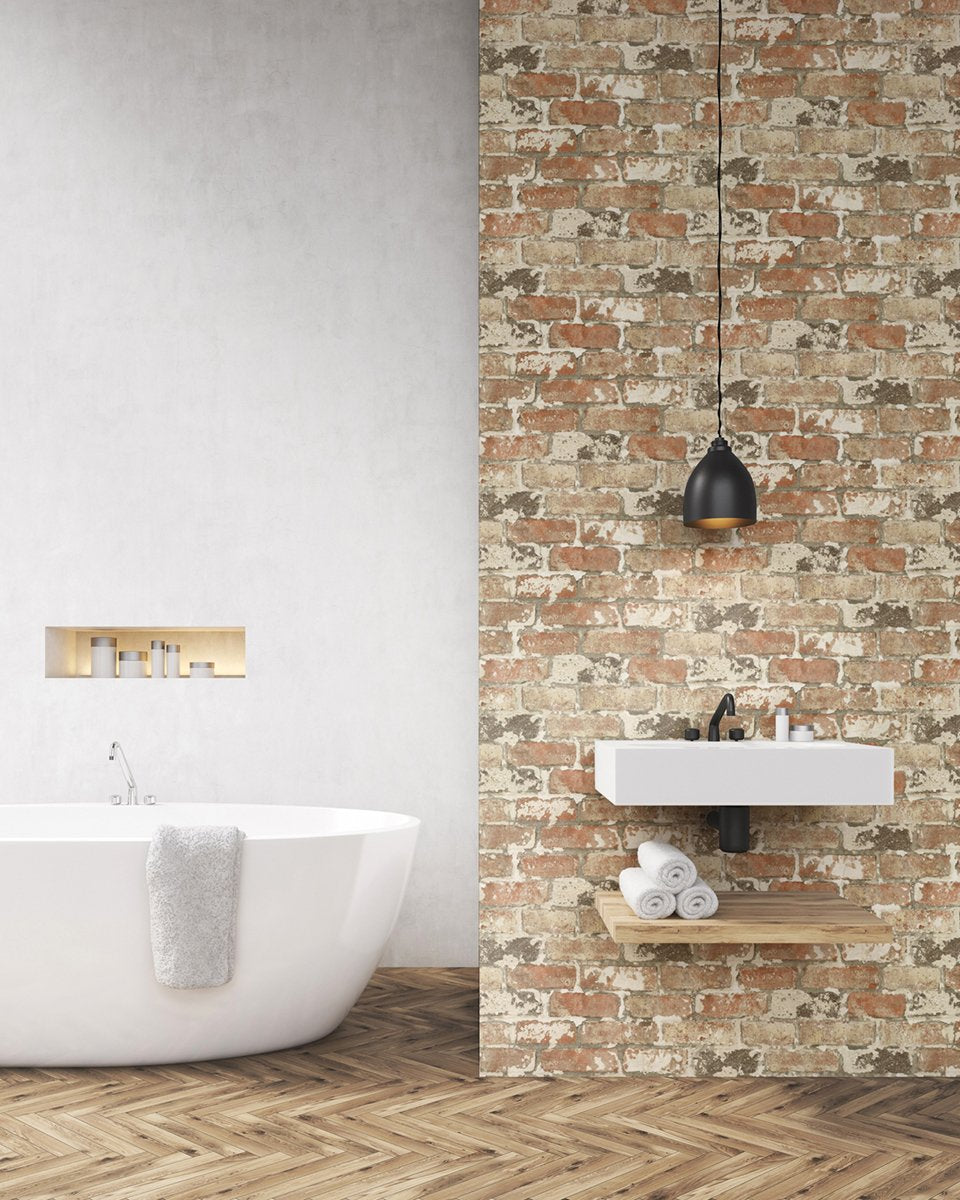Weathered Red Brick - Red Brick & Charcoal