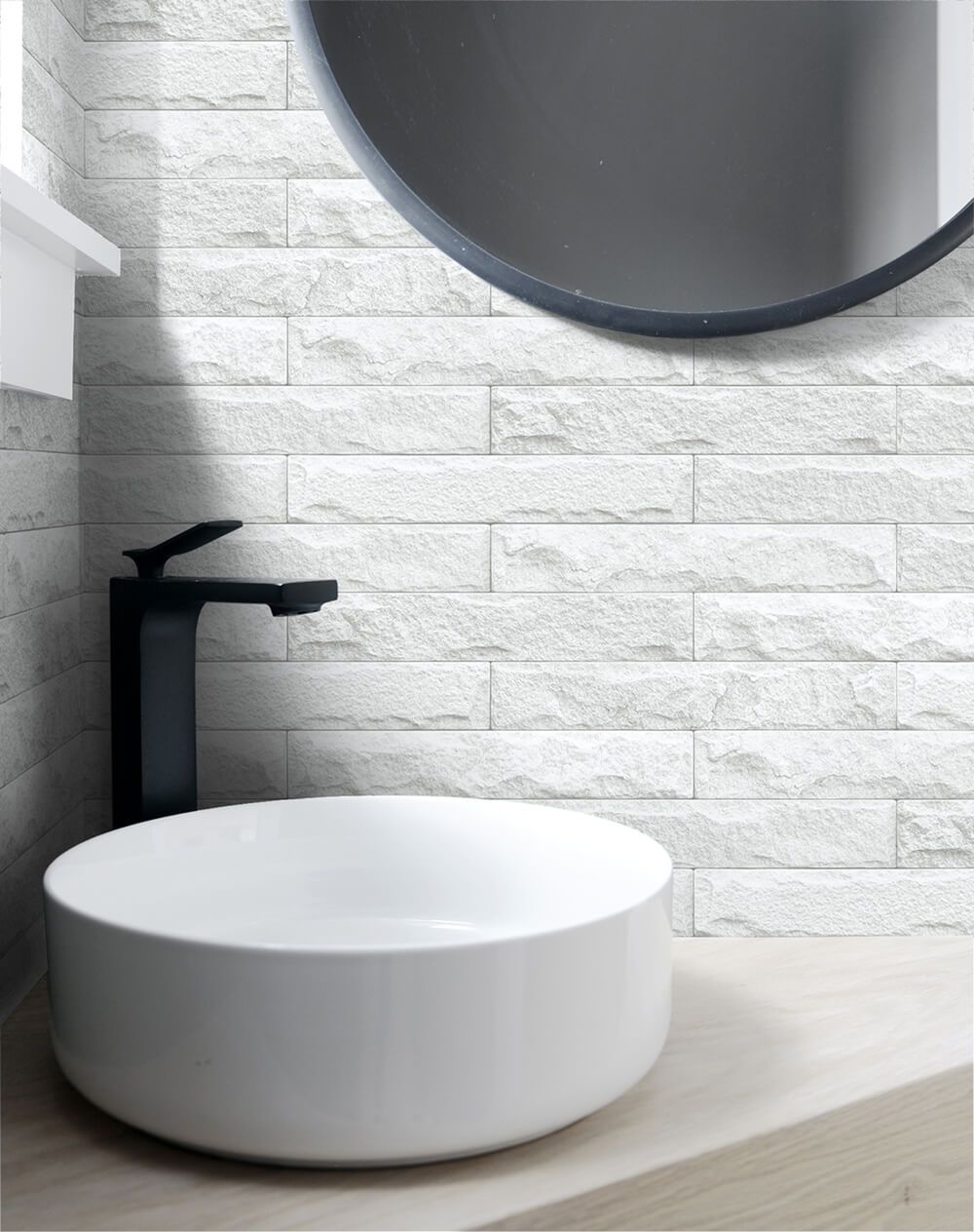 Limestone Brick - Eggshell & Gray