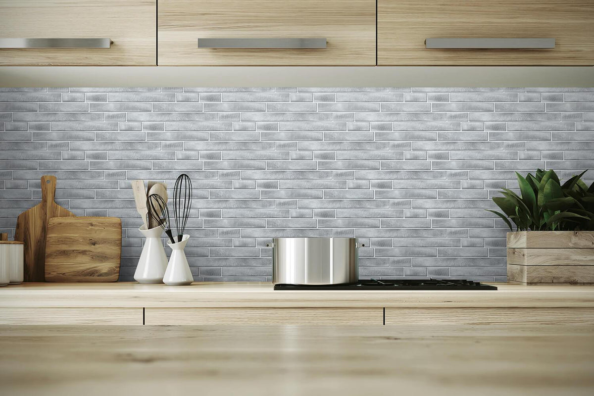 Brushed Metal Tile - Silver