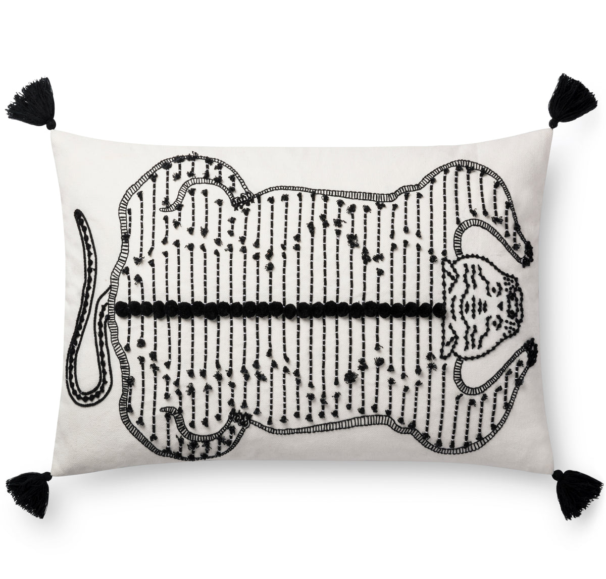 black  white tiger pillow