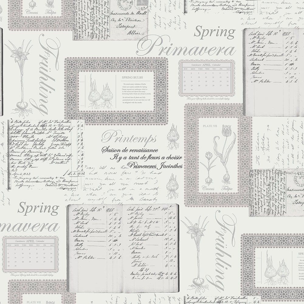 wallpaper, wallpapers, novelty, script, words, botanical, leaves, bulbs, borders, floral