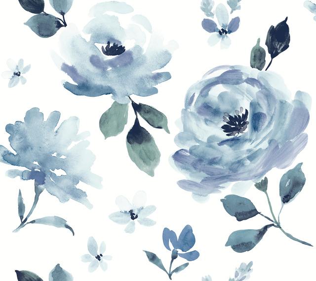 Watercolor Blooms Peel and Stick Wallpaper