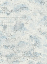 Load image into Gallery viewer, Pattern Coastal Map&#39;s geography inspires a swirling watercolor map of the globe, highlighting coastal features.