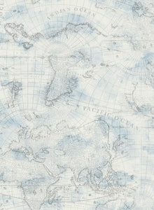 Pattern Coastal Map's geography inspires a swirling watercolor map of the globe, highlighting coastal features.