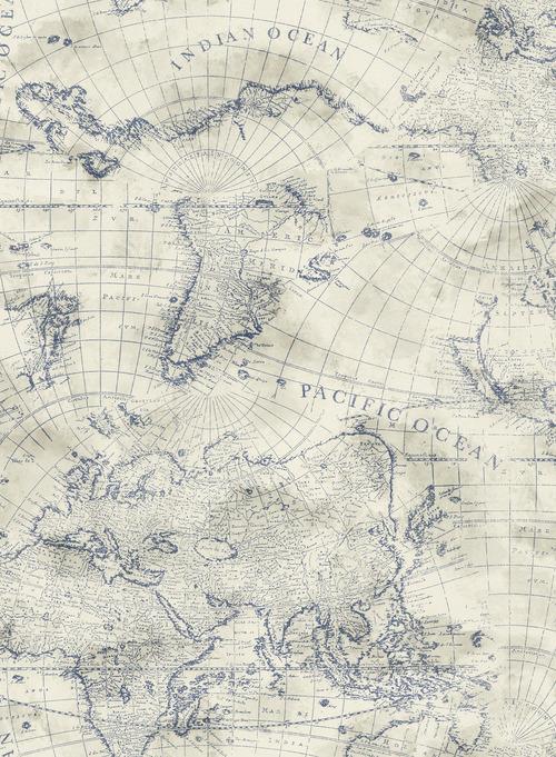 Pattern Coastal Map's geography inspires a swirling watercolor map of the globe, highlighting coastal features.