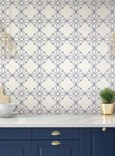 Load image into Gallery viewer, Seawater Diamond Trellis Peel and Stick Wallpaper
