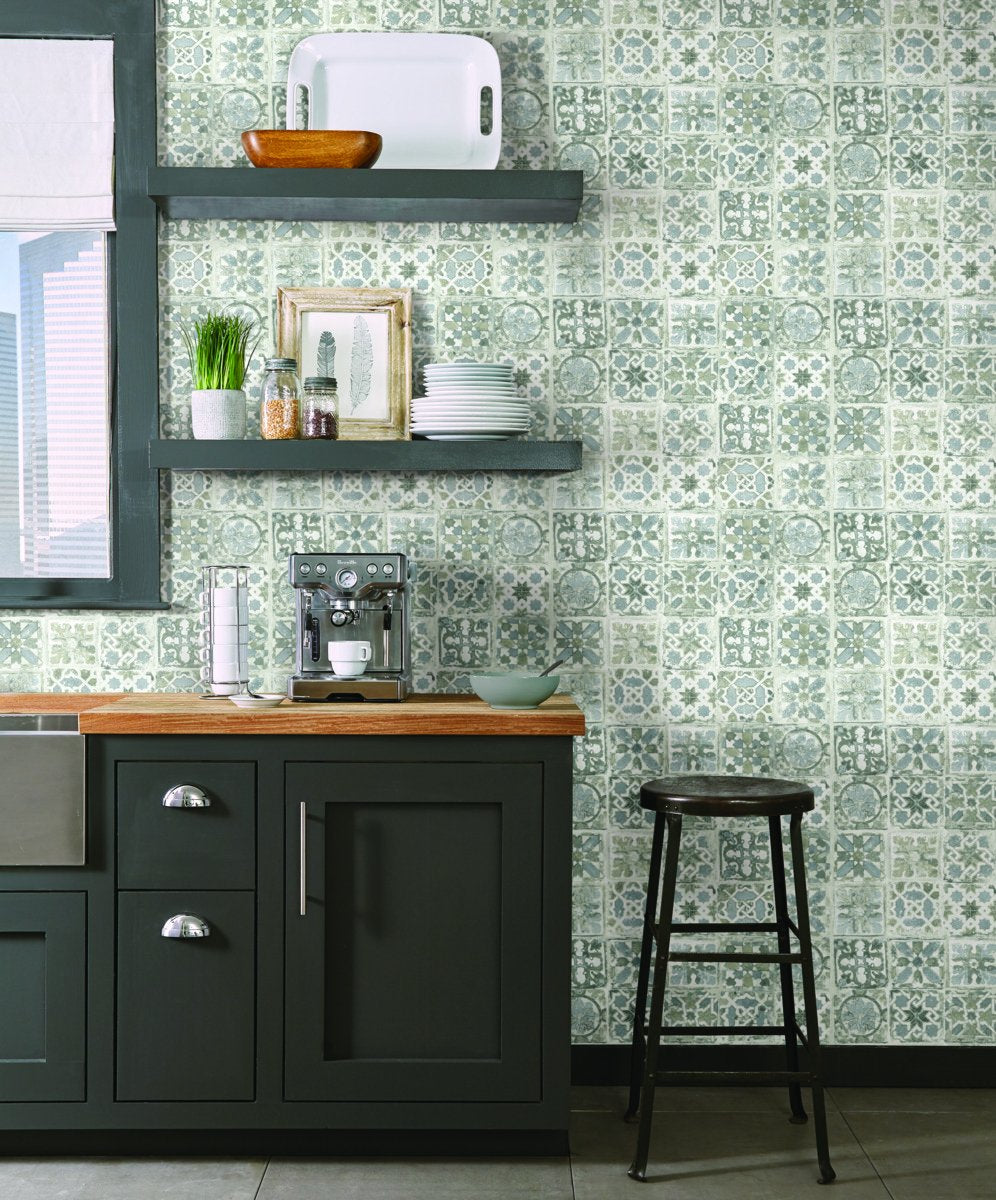 Encaustic Tile Peel and Stick Wallpaper