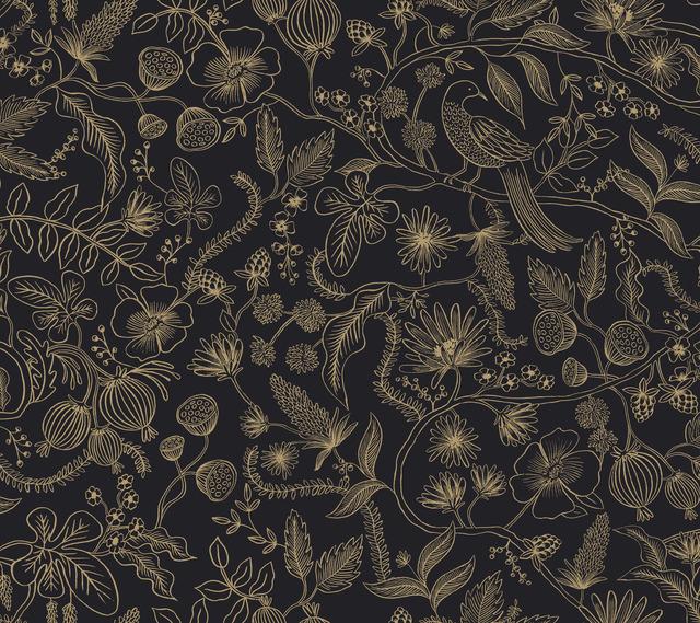 The intricate linework of the two-color Aviary print was originally created from a pen-and-ink drawing. Named for the bird...