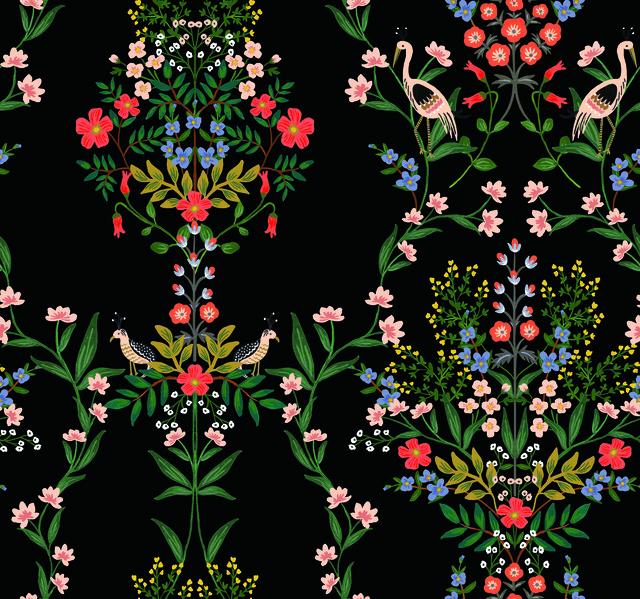 Drawing inspiration from the legendary palace gardens, Luxembourg features curving, symmetrical vines of florals, greenery...