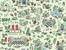Load image into Gallery viewer, The Wonderland wallpaper was inspired by the classic tale, and is full of colorful, whimsical illustrations of some of the...