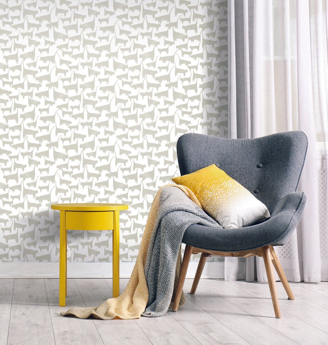 Cat Tails Peel and Stick Wallpaper