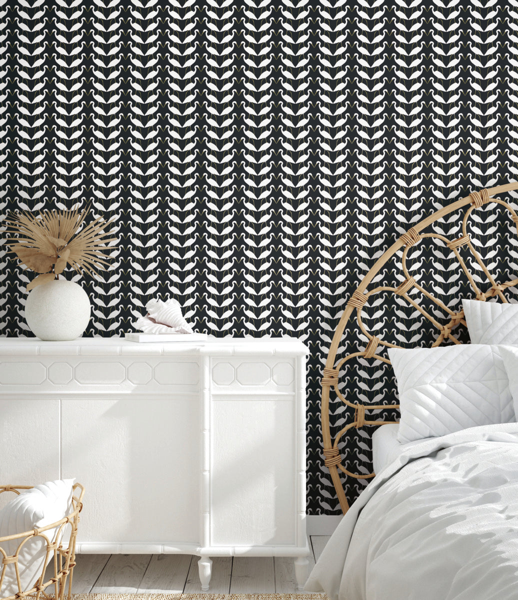 Elegant Birds Peel and Stick Wallpaper