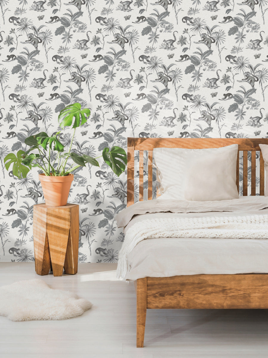 Botanicals & Lemurs Peel and Stick Wallpaper