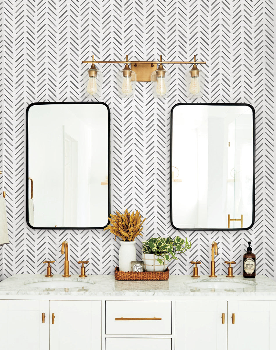 Painted Herringbone Peel & Stick Wallpaper
