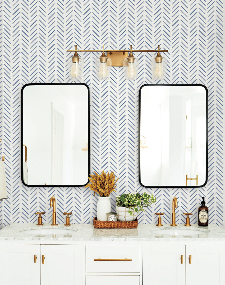 Painted Herringbone Peel & Stick Wallpaper